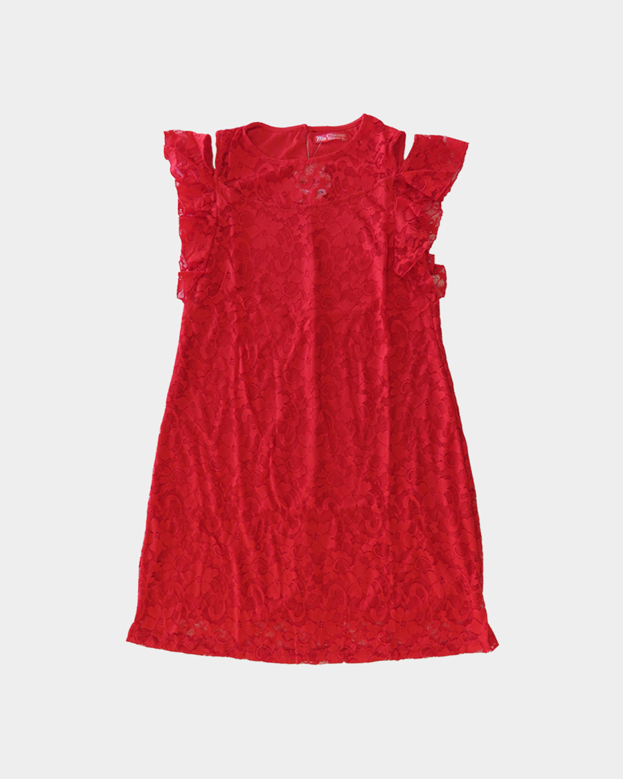 Pidulik punast varvi stretsmaterjalist naiste pitskleit suurusele XL 01